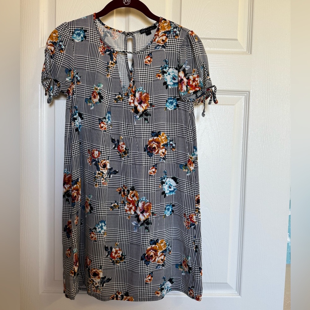 Floral Plaid Mini Dress